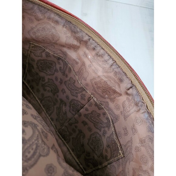 Naturalizer Brown/Red faux leather shoulder bag buckle 5 compartment 15"X8" Used - Picture 11 of 11